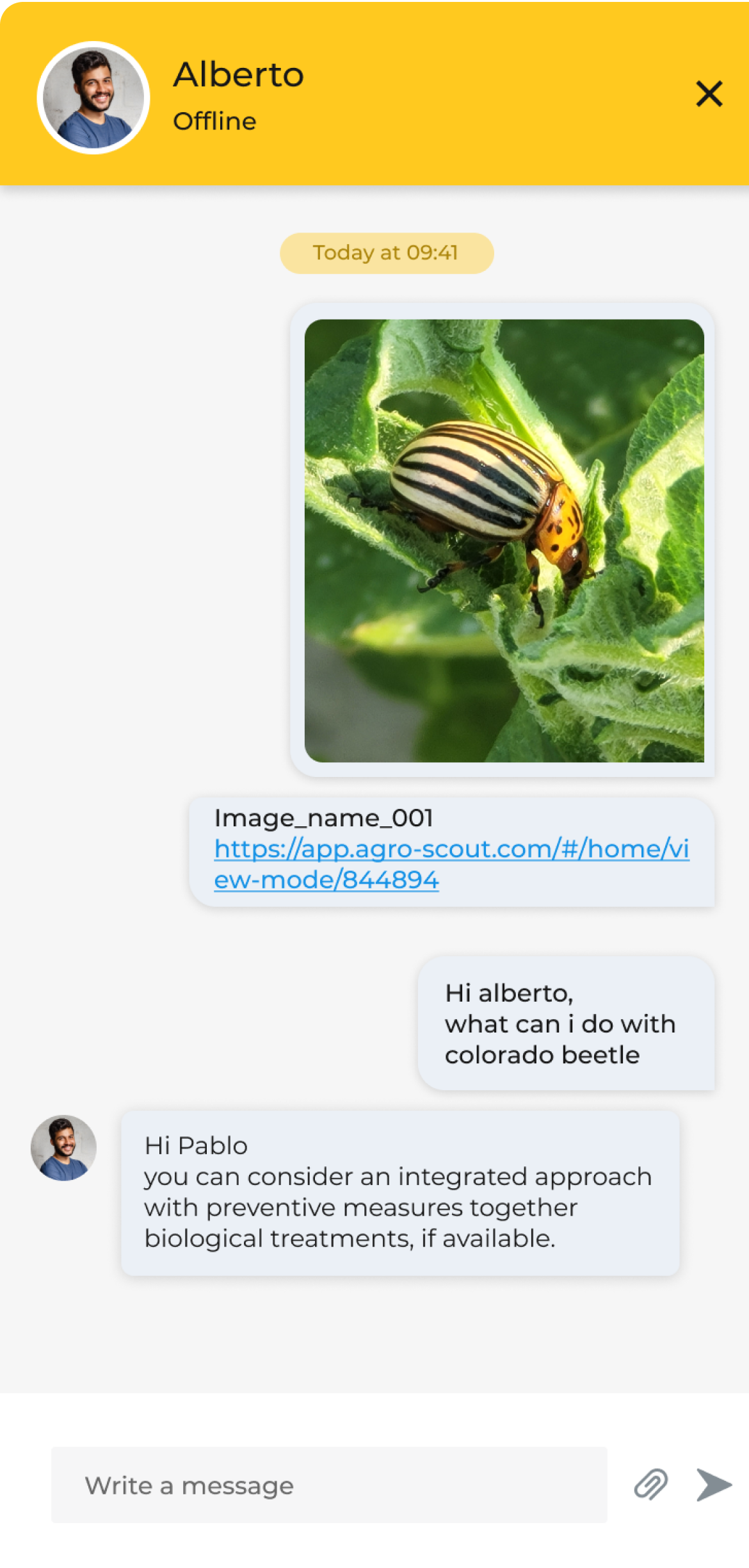 Chat with agronomist