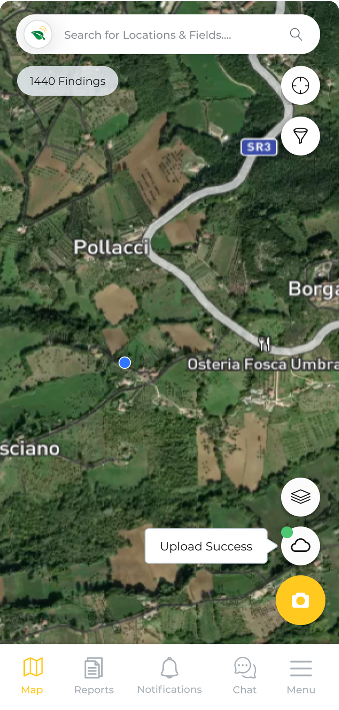 Upload success on map